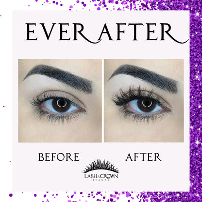 Before and after wearing Ever After luxury lashes — Fairytale glam eyes with  Ever After vegan false lashes — Lash & Crown Beauty