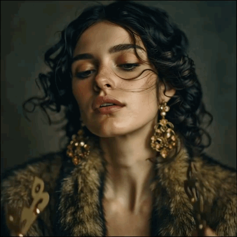 woman putting a crown on her head
