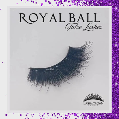 Close-up video of Royal Ball vegan false lashes with soft cotton band — Lash & Crown Beauty